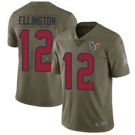 Nike Texans #12 Bruce Ellington Olive Mens Stitched NFL Limited 2017 Salute To Service Jersey Nike Texans #12 Bruce Ellington Olive Mens Stitched NFL Limited 2017 Salute To Service Jersey