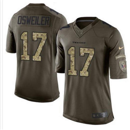 Nike Texans #17 Brock Osweiler Green Mens Stitched NFL Limited Salute to Service Jersey Nike Texans #17 Brock Osweiler Green Mens Stitched NFL Limited Salute to Service Jersey