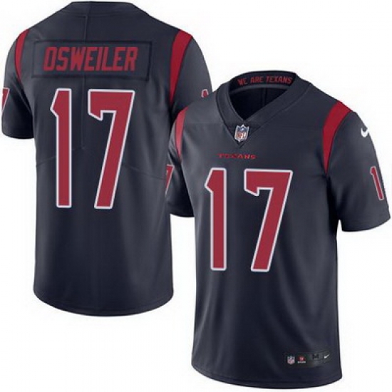 Nike Texans #17 Brock Osweiler Navy Blue Mens Stitched NFL Limited Rush Jersey Nike Texans #17 Brock Osweiler Navy Blue Mens Stitched NFL Limited Rush Jersey
