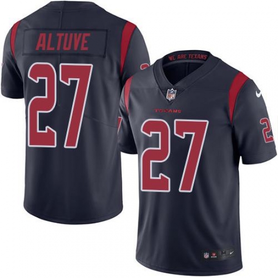 Nike Texans #27 Jose Altuve Navy Blue Mens Stitched NFL Limited Rush Jersey Nike Texans #27 Jose Altuve Navy Blue Mens Stitched NFL Limited Rush Jersey