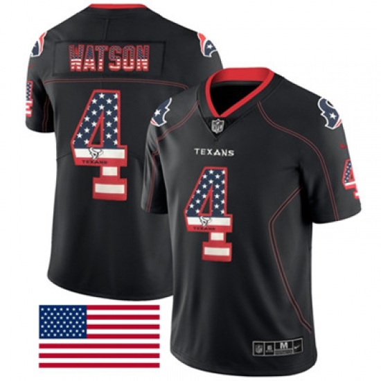 Nike Texans #4 Deshaun Watson Black Mens Stitched NFL Limited Rush USA Flag Jersey Nike Texans #4 Deshaun Watson Black Mens Stitched NFL Limited Rush USA Flag Jersey