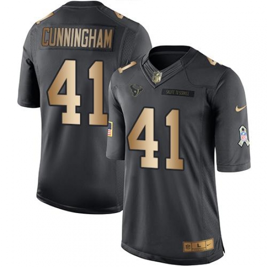 Nike Texans #41 Zach Cunningham Black Mens Stitched NFL Limited Gold Salute To Service Jersey Nike Texans #41 Zach Cunningham Black Mens Stitched NFL Limited Gold Salute To Service Jersey