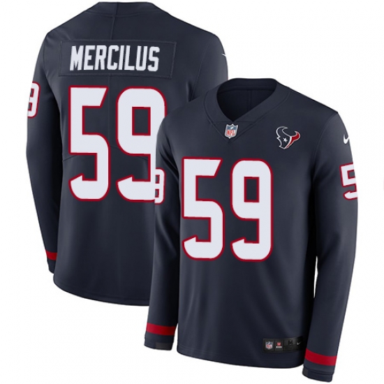 Nike Texans #59 Whitney Mercilus Navy Blue Team Color Men Stitched NFL Limited Therma Long Sleeve Jersey Nike Texans #59 Whitney Mercilus Navy Blue Team Color Men Stitched NFL Limited Therma Long Sleeve Jersey