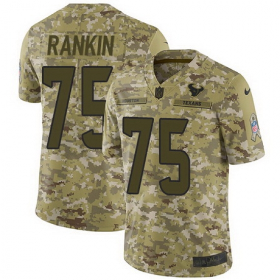 Nike Texans #75 Martinas Rankin Camo Mens Stitched NFL Limited 2018 Salute To Service Jersey Nike Texans #75 Martinas Rankin Camo Mens Stitched NFL Limited 2018 Salute To Service Jersey