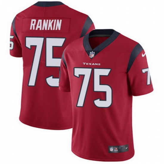 Nike Texans #75 Martinas Rankin Red Alternate Mens Stitched NFL Vapor Untouchable Limited Jersey Nike Texans #75 Martinas Rankin Red Alternate Mens Stitched NFL Vapor Untouchable Limited Jersey