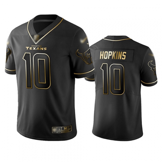 Texans 10 DeAndre Hopkins Black Men Stitched Football Limited Golden Edition Jersey Texans 10 DeAndre Hopkins Black Men Stitched Football Limited Golden Edition Jersey