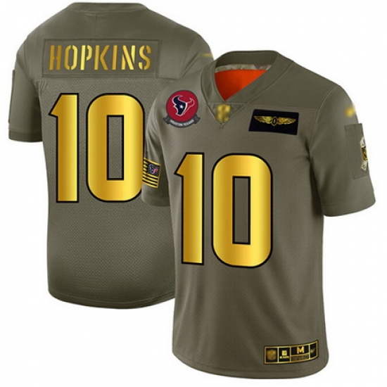 Texans 10 DeAndre Hopkins Camo Gold Men Stitched Football Limited 2019 Salute To Service Jersey Texans 10 DeAndre Hopkins Camo Gold Men Stitched Football Limited 2019 Salute To Service Jersey