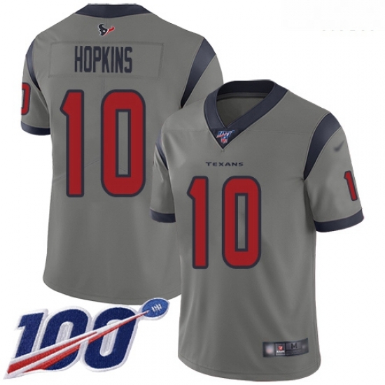 Texans 10 DeAndre Hopkins Gray Men Stitched Football Limited Inverted Legend 100th Season Jersey Texans 10 DeAndre Hopkins Gray Men Stitched Football Limited Inverted Legend 100th Season Jersey