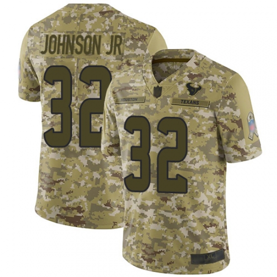 Texans 32 Lonnie Johnson Jr Camo Men Stitched Football Limited 2018 Salute To Service Jersey Texans 32 Lonnie Johnson Jr Camo Men Stitched Football Limited 2018 Salute To Service Jersey