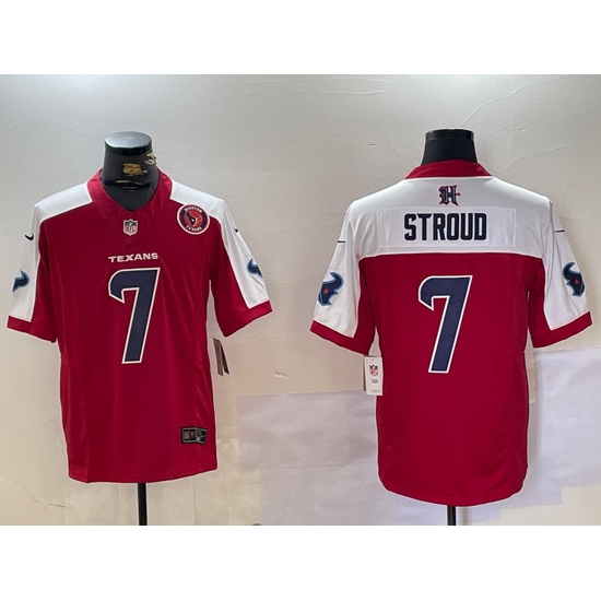 men houston texans 7 c j stroud red white 2024 f u s e vapor limited stitched jersey S3 men houston texans 7 c j stroud red white 2024 f u s e vapor limited stitched jersey S3