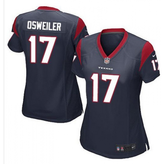 Nike Texans #17 Brock Osweiler Navy Blue Team Color Womens Stitched NFL Elite Jersey Nike Texans #17 Brock Osweiler Navy Blue Team Color Womens Stitched NFL Elite Jersey