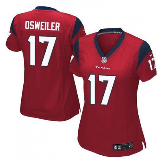 Nike Texans #17 Brock Osweiler Red Alternate Womens Stitched NFL Elite Jersey Nike Texans #17 Brock Osweiler Red Alternate Womens Stitched NFL Elite Jersey