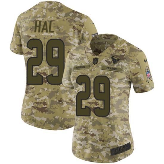 Nike Texans #29 Andre Hal Camo Women Stitched NFL Limited 2018 Salute to Service Jersey Nike Texans #29 Andre Hal Camo Women Stitched NFL Limited 2018 Salute to Service Jersey