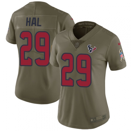 Nike Texans #29 Andre Hal Olive Womens Stitched NFL Limited 2017 Salute to Service Jersey Nike Texans #29 Andre Hal Olive Womens Stitched NFL Limited 2017 Salute to Service Jersey