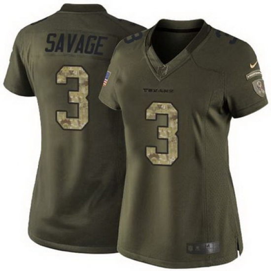 Nike Texans #3 Tom Savage Green Womens Stitched NFL Limited Salute to Service Jersey Nike Texans #3 Tom Savage Green Womens Stitched NFL Limited Salute to Service Jersey