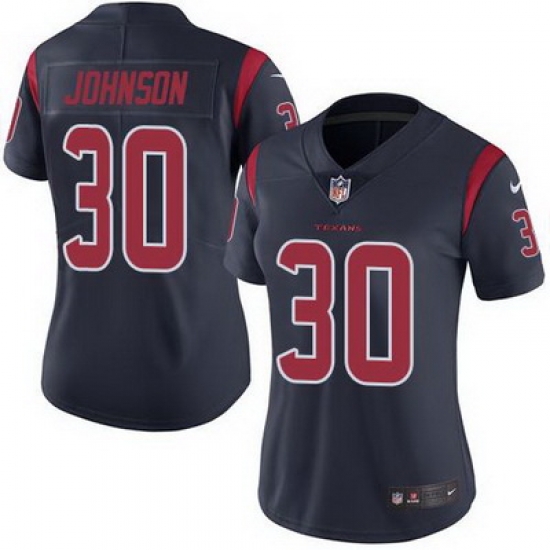 Nike Texans #30 Kevin Johnson Navy Blue Womens Stitched NFL Limited Rush Jersey Nike Texans #30 Kevin Johnson Navy Blue Womens Stitched NFL Limited Rush Jersey