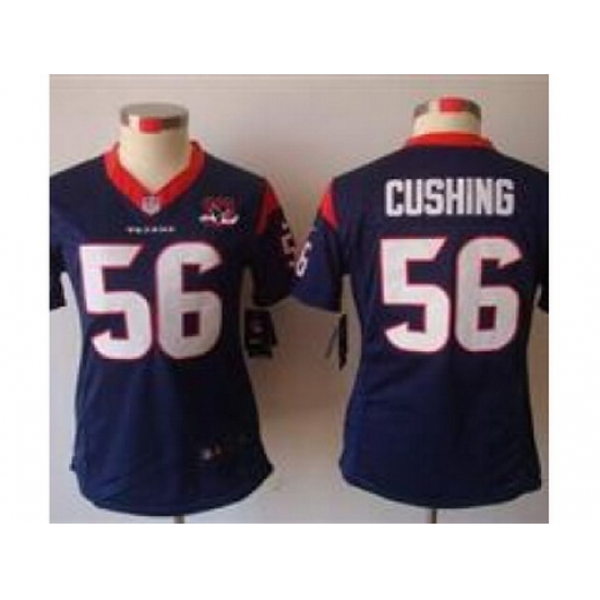 Nike Women Houston Texans #56 Brian Cushing Blue NFL Jerseys W 10th Patch Nike Women Houston Texans #56 Brian Cushing Blue NFL Jerseys W 10th Patch
