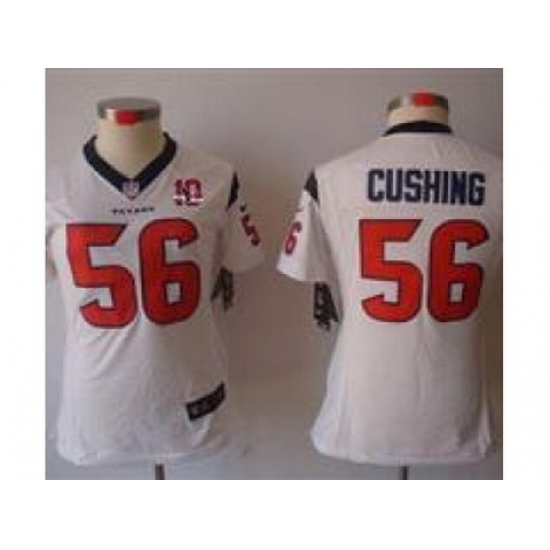 Nike Women Houston Texans #56 Brian Cushing white NFL Jerseys W 10th Patch Nike Women Houston Texans #56 Brian Cushing white NFL Jerseys W 10th Patch