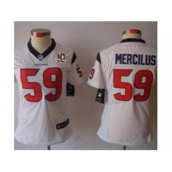 Nike Women Houston Texans #59 Whitney Mercilus white NFL Jerseys W 10th Patch Nike Women Houston Texans #59 Whitney Mercilus white NFL Jerseys W 10th Patch