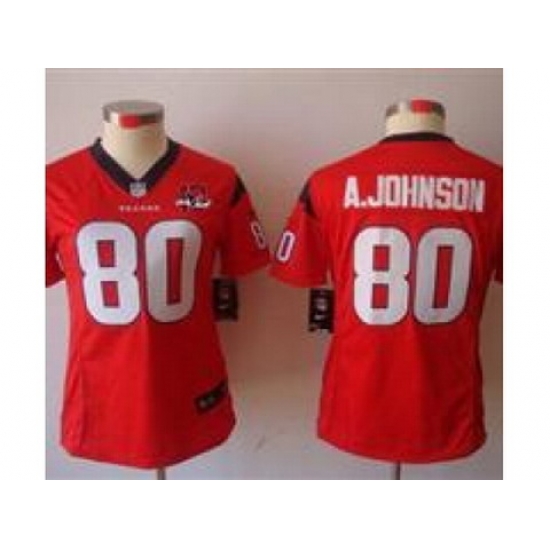 Nike Women Houston Texans 80 Andre Johnson Red NFL Jerseys W 10th Patch Nike Women Houston Texans 80 Andre Johnson Red NFL Jerseys W 10th Patch