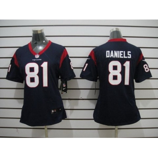 Nike Women Houston Texans #81 Daniels Blue Jerseys Nike Women Houston Texans #81 Daniels Blue Jerseys