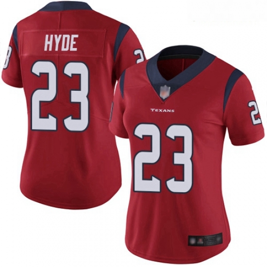 Texans #23 Carlos Hyde Red Alternate Women Stitched Football Vapor Untouchable Limited Jersey 2 Texans #23 Carlos Hyde Red Alternate Women Stitched Football Vapor Untouchable Limited Jersey 2