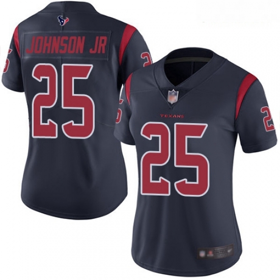 Texans #25 Duke Johnson Jr Navy Blue Women Stitched Football Limited Rush Jersey Texans #25 Duke Johnson Jr Navy Blue Women Stitched Football Limited Rush Jersey
