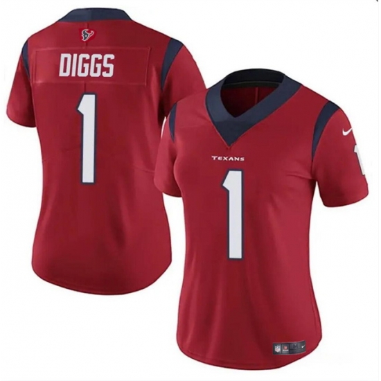 Women Houston Texans 1 Stefon Diggs Red Vapor Untouchable Limited Stitched Jersey Women Houston Texans 1 Stefon Diggs Red Vapor Untouchable Limited Stitched Jersey