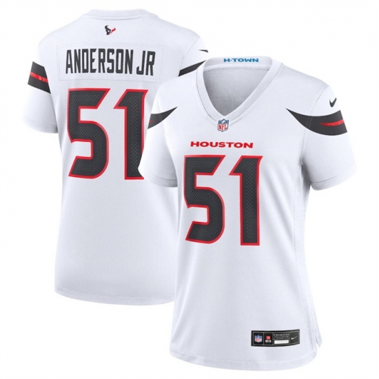 Women Houston Texans 51 Will Anderson Jr White 2024 Stitched Jersey Women Houston Texans 51 Will Anderson Jr White 2024 Stitched Jersey