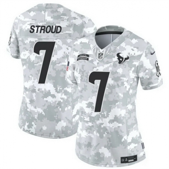 Women Houston Texans 7 C J Stroud 2024 F U S E Arctic Camo Salute To Service Limited Stitched Football Jersey Women Houston Texans 7 C J Stroud 2024 F U S E Arctic Camo Salute To Service Limited Stitched Football Jersey