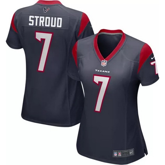 Women Houston Texans 7 C J Stroud Navy Stitched Jersey Women Houston Texans 7 C J Stroud Navy Stitched Jersey