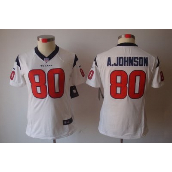 Women Nike Houston Texans #80 A.johnson White [Women's NIKE LIMITED Jersey]