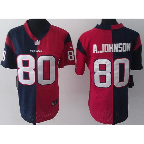 Women Nike Houston Texans 80 Andre Johnson Red Blue Split NFL Jerseys Women Nike Houston Texans 80 Andre Johnson Red Blue Split NFL Jerseys