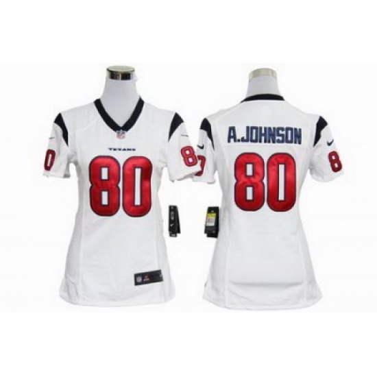Women Nike NFL Houston Texans 80 Johnson White Jersey Women Nike NFL Houston Texans 80 Johnson White Jersey