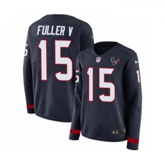 Womens Nike Houston Texans 15 Will Fuller V Limited Navy Blue Therma Long Sleeve NFL Jersey Womens Nike Houston Texans 15 Will Fuller V Limited Navy Blue Therma Long Sleeve NFL Jersey