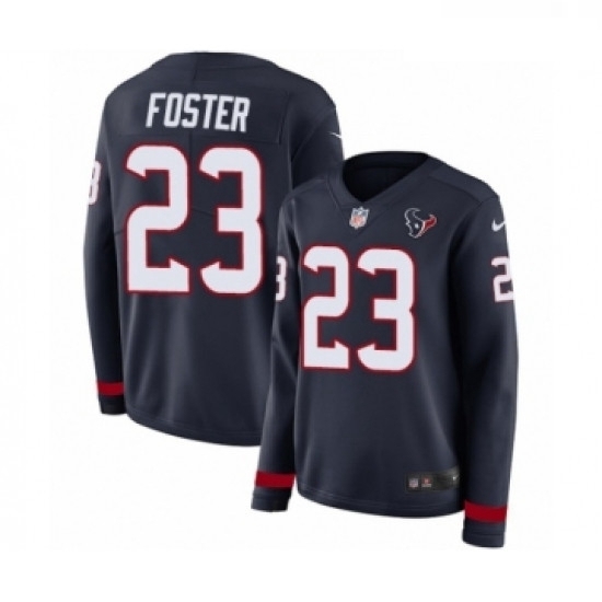 Womens Nike Houston Texans 23 Arian Foster Limited Navy Blue Therma Long Sleeve NFL Jersey Womens Nike Houston Texans 23 Arian Foster Limited Navy Blue Therma Long Sleeve NFL Jersey