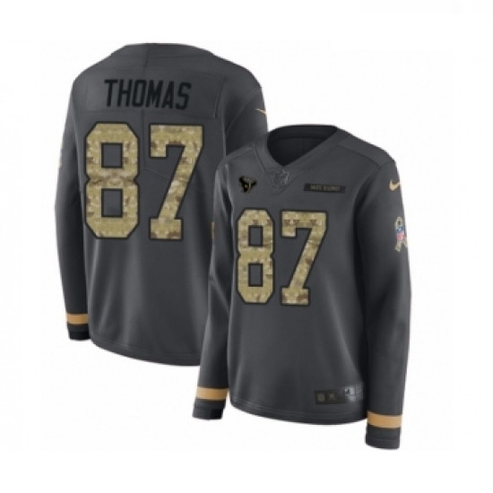 Womens Nike Houston Texans 87 Demaryius Thomas Limited Black Salute to Service Therma Long Sleeve NFL Jersey Womens Nike Houston Texans 87 Demaryius Thomas Limited Black Salute to Service Therma Long Sleeve NFL Jersey
