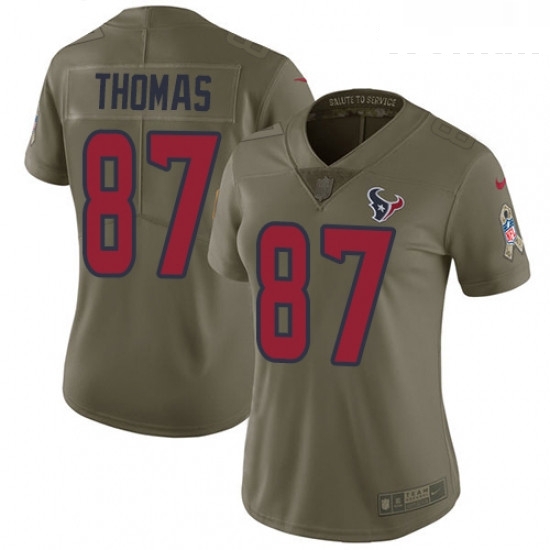 Womens Nike Houston Texans 87 Demaryius Thomas Limited Olive 2017 Salute to Service NFL Jersey Womens Nike Houston Texans 87 Demaryius Thomas Limited Olive 2017 Salute to Service NFL Jersey