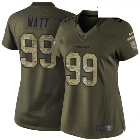 Womens Nike Houston Texans 99 JJ Watt Elite Green Salute to Service NFL Jersey Womens Nike Houston Texans 99 JJ Watt Elite Green Salute to Service NFL Jersey