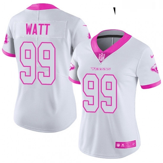 Womens Nike Houston Texans 99 JJ Watt Limited WhitePink Rush Fashion NFL Jersey Womens Nike Houston Texans 99 JJ Watt Limited WhitePink Rush Fashion NFL Jersey