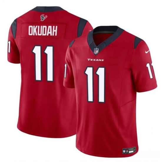 Youth Houston Texans 11 Jeff Okudah Red 2024 F U S E Vapor Untouchable Limited Stitched Football Jersey Youth Houston Texans 11 Jeff Okudah Red 2024 F U S E Vapor Untouchable Limited Stitched Football Jersey