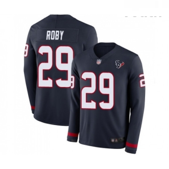 Youth Houston Texans 29 Bradley Roby Limited Navy Blue Therma Long Sleeve Football Jersey Youth Houston Texans 29 Bradley Roby Limited Navy Blue Therma Long Sleeve Football Jersey