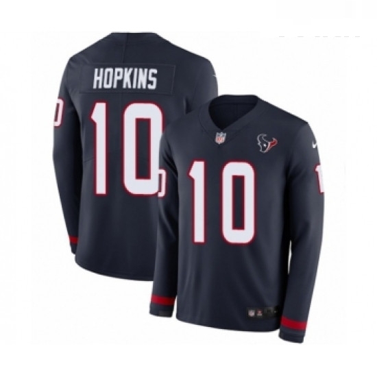 Youth Nike Houston Texans 10 DeAndre Hopkins Limited Navy Blue Therma Long Sleeve NFL Jersey Youth Nike Houston Texans 10 DeAndre Hopkins Limited Navy Blue Therma Long Sleeve NFL Jersey