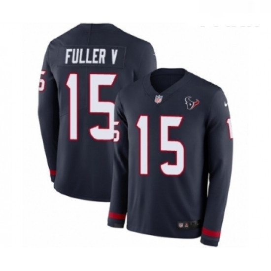 Youth Nike Houston Texans 15 Will Fuller V Limited Navy Blue Therma Long Sleeve NFL Jersey Youth Nike Houston Texans 15 Will Fuller V Limited Navy Blue Therma Long Sleeve NFL Jersey