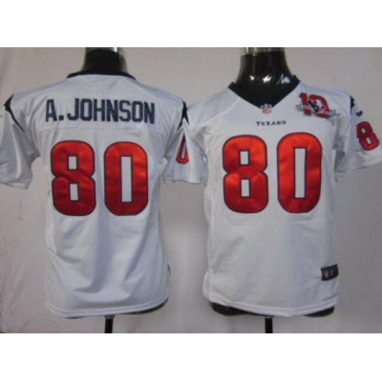 Youth Nike Houston Texans #80 Andre Johnson White Nike NFL Jerseys W 10th Patch Youth Nike Houston Texans #80 Andre Johnson White Nike NFL Jerseys W 10th Patch