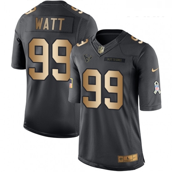 Youth Nike Houston Texans 99 JJ Watt Limited BlackGold Salute to Service NFL Jersey Youth Nike Houston Texans 99 JJ Watt Limited BlackGold Salute to Service NFL Jersey
