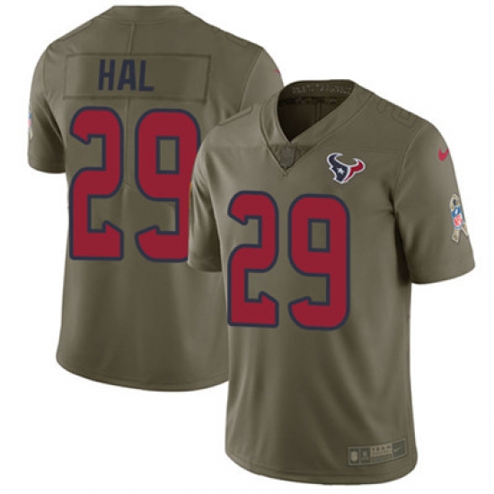 Youth Nike Texans #29 Andre Hal Olive Stitched NFL Limited 2017 Salute to Service Jersey Youth Nike Texans #29 Andre Hal Olive Stitched NFL Limited 2017 Salute to Service Jersey