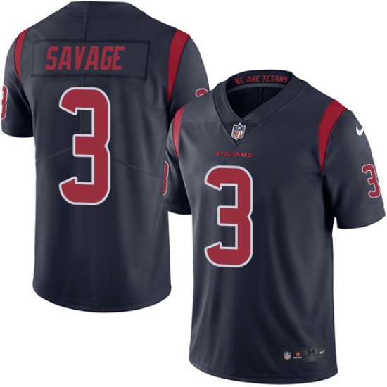 Youth Nike Texans #3 Tom Savage Navy Blue Stitched NFL Limited Rush Jersey Youth Nike Texans #3 Tom Savage Navy Blue Stitched NFL Limited Rush Jersey