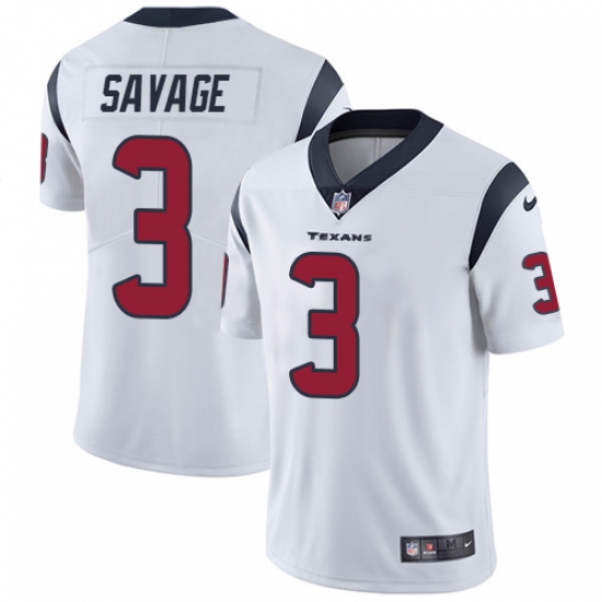 Youth Nike Texans #3 Tom Savage White Stitched NFL Vapor Untouchable Limited Jersey Youth Nike Texans #3 Tom Savage White Stitched NFL Vapor Untouchable Limited Jersey