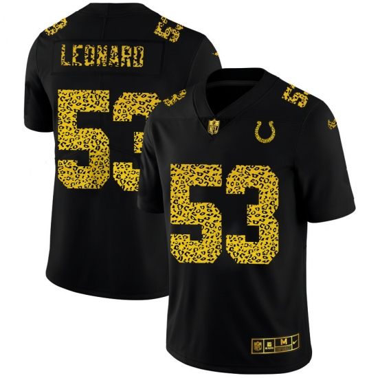 Indianapolis Colts 53 Darius Leonard Men Nike Leopard Print Fashion Vapor Limited NFL Jersey Black Indianapolis Colts 53 Darius Leonard Men Nike Leopard Print Fashion Vapor Limited NFL Jersey Black